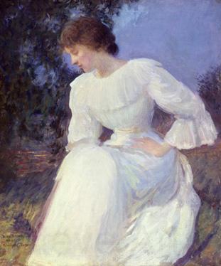 Edmund Charles Tarbell Woman in White, Norge oil painting art
